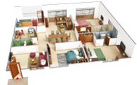 3 BHK Luxe floor plan — Godrej Kukatpally